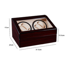 Load image into Gallery viewer, Watch Shaker 4+6 Digits Mechanical Watch Automatic Winding Watch Box Watch Shaker ,US Plug, Red Sandalwood, Black