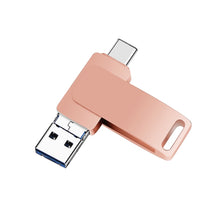 Load image into Gallery viewer, USB 3.0 + 8 Pin + USB-C / Type-C 3 in 1 Phone Computer Metal Rotatable U-Disk, 32GB, 16 GB, 64GB