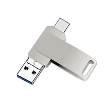Load image into Gallery viewer, USB 3.0 + 8 Pin + USB-C / Type-C 3 in 1 Phone Computer Metal Rotatable U-Disk, 32GB, 16 GB, 64GB