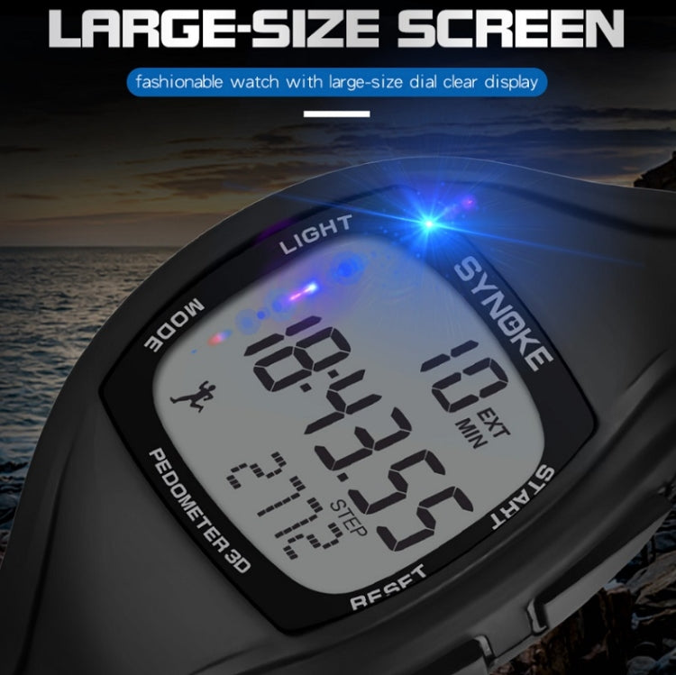 SYNOKE 9105 Multifunctional Sports Time Record Waterproof Pedometer Electronic Watch
