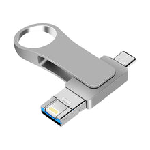 Load image into Gallery viewer, USB 3.0 + 8 Pin + USB-C / Type-C 3 in 1 Mobile Computer Metal U-Disk, 16GB, 32GB, 64GB, 8GB