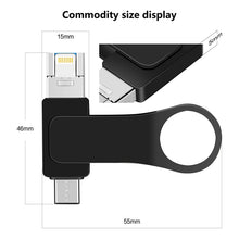 Load image into Gallery viewer, USB 3.0 + 8 Pin + USB-C / Type-C 3 in 1 Mobile Computer Metal U-Disk, 16GB, 32GB, 64GB, 8GB