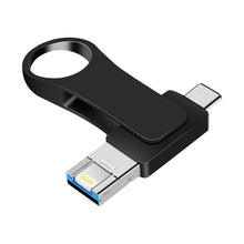 Load image into Gallery viewer, USB 3.0 + 8 Pin + USB-C / Type-C 3 in 1 Mobile Computer Metal U-Disk, 16GB, 32GB, 64GB, 8GB