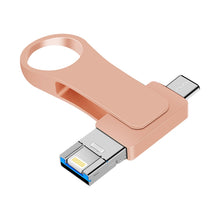 Load image into Gallery viewer, USB 3.0 + 8 Pin + USB-C / Type-C 3 in 1 Mobile Computer Metal U-Disk, 16GB, 32GB, 64GB, 8GB