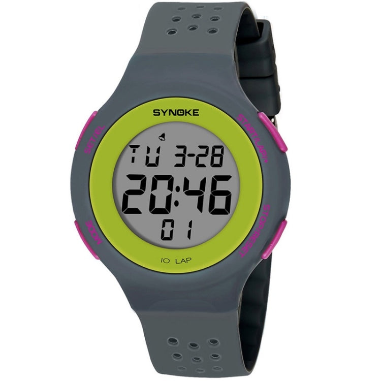SYNOKE 67866 Swimming Waterproof Porous Breathable Silicone Strap Sports  LED Electronic Watch
