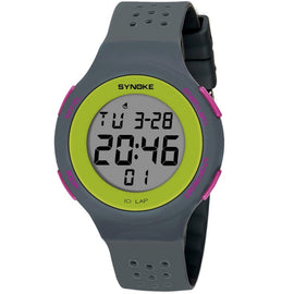 SYNOKE 67866 Swimming Waterproof Porous Breathable Silicone Strap Sports  LED Electronic Watch