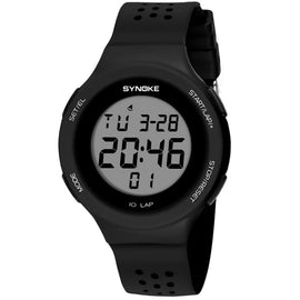 SYNOKE 67866 Swimming Waterproof Porous Breathable Silicone Strap Sports  LED Electronic Watch
