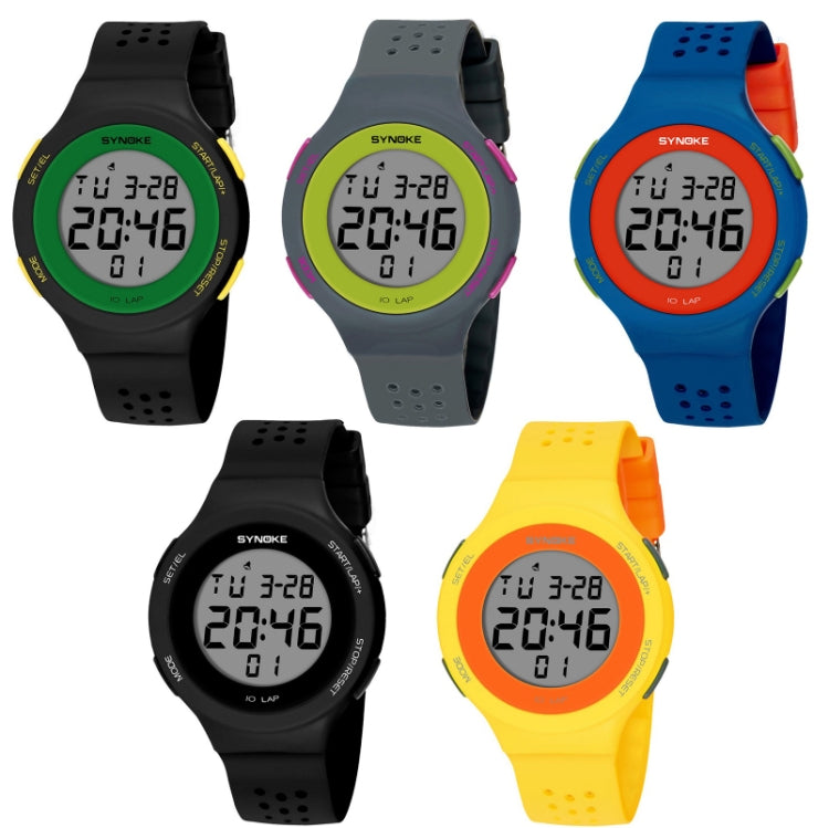 SYNOKE 67866 Swimming Waterproof Porous Breathable Silicone Strap Sports  LED Electronic Watch