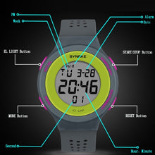 Load image into Gallery viewer, SYNOKE 67866 Swimming Waterproof Porous Breathable Silicone Strap Sports  LED Electronic Watch