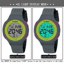 Load image into Gallery viewer, SYNOKE 67866 Swimming Waterproof Porous Breathable Silicone Strap Sports  LED Electronic Watch
