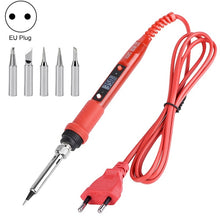 Load image into Gallery viewer, Metallic LCD Temperature Regulating Soldering Iron And Soldering Iron Tip Set Electric Soldering Iron Welding Tool, 220V EU Plug Bronze Head Red, 110V US Plug Bronze Head Red, 220V EU Plug Silver Head Red, 110V US Plug Silver Head Red                  ...