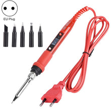 Load image into Gallery viewer, Metallic LCD Temperature Regulating Soldering Iron And Soldering Iron Tip Set Electric Soldering Iron Welding Tool, 220V EU Plug Bronze Head Red, 110V US Plug Bronze Head Red, 220V EU Plug Silver Head Red, 110V US Plug Silver Head Red                  ...