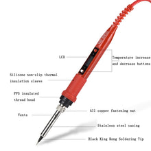Load image into Gallery viewer, Metallic LCD Temperature Regulating Soldering Iron And Soldering Iron Tip Set Electric Soldering Iron Welding Tool, 220V EU Plug Bronze Head Red, 110V US Plug Bronze Head Red, 220V EU Plug Silver Head Red, 110V US Plug Silver Head Red                  ...