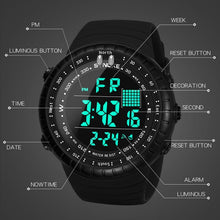 Load image into Gallery viewer, SYNOKE 8209 Multifunctional Sports Swimming Waterproof Luminous Alarm Men Electronic Watch