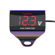 Load image into Gallery viewer, SUMOCHEPIN SMCP101 8-150V Motorcycle Modified Voltmeter LED Digital Display Electric Pressure Meter, White Bracket+Blue Voltmeter, Colorful Bracket+Red Voltmeter