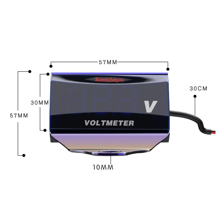 SUMOCHEPIN SMCP101 8-150V Motorcycle Modified Voltmeter LED Digital Display Electric Pressure Meter, White Bracket+Blue Voltmeter, Colorful Bracket+Red Voltmeter