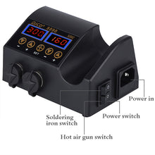 Load image into Gallery viewer, Hot Air Desoldering Station Dual Digital Display Two In One Temperature Control Electric Soldering Iron Soldering Station,, EU Plug