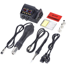 Load image into Gallery viewer, Hot Air Desoldering Station Dual Digital Display Two In One Temperature Control Electric Soldering Iron Soldering Station,, EU Plug