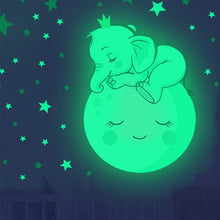 Load image into Gallery viewer, ZSZ1778 Luminous Smiling Baby Elephant Wall Stickers Background Wall Bedroom Stickers, Specification: 28x28cm