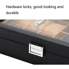 Load image into Gallery viewer, 6+3 PU Watch Glasses Case Carbon Fiber PU Skin Watch Box Sunglasses Box, 6 + 3 Brown, 6 + 3 Black