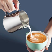 Load image into Gallery viewer, Inner Scale Pull Flower Cup Stainless Steel Milk Foam Cup Coffee Utensils, 350ml, 600ml