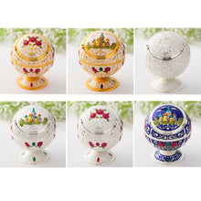 Load image into Gallery viewer, Metal Globe Ashtray With Lid Holiday Gift Tea Table Decoration, Golden Rose, Phnom Pencasting Castle, Silver Rose, Silver Castle, Silver Side White Red Rose, Silver Bay Blue Castle, Treasure Rose, Baolan Castle, Green Rose, Green Castle, Red Rose      ...