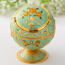 Load image into Gallery viewer, Metal Globe Ashtray With Lid Holiday Gift Tea Table Decoration, Golden Rose, Phnom Pencasting Castle, Silver Rose, Silver Castle, Silver Side White Red Rose, Silver Bay Blue Castle, Treasure Rose, Baolan Castle, Green Rose, Green Castle, Red Rose      ...