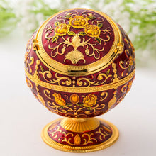 Load image into Gallery viewer, Metal Globe Ashtray With Lid Holiday Gift Tea Table Decoration, Golden Rose, Phnom Pencasting Castle, Silver Rose, Silver Castle, Silver Side White Red Rose, Silver Bay Blue Castle, Treasure Rose, Baolan Castle, Green Rose, Green Castle, Red Rose      ...