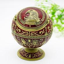 Load image into Gallery viewer, Metal Globe Ashtray With Lid Holiday Gift Tea Table Decoration, Golden Rose, Phnom Pencasting Castle, Silver Rose, Silver Castle, Silver Side White Red Rose, Silver Bay Blue Castle, Treasure Rose, Baolan Castle, Green Rose, Green Castle, Red Rose      ...