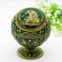 Load image into Gallery viewer, Metal Globe Ashtray With Lid Holiday Gift Tea Table Decoration, Golden Rose, Phnom Pencasting Castle, Silver Rose, Silver Castle, Silver Side White Red Rose, Silver Bay Blue Castle, Treasure Rose, Baolan Castle, Green Rose, Green Castle, Red Rose      ...