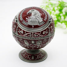 Load image into Gallery viewer, Metal Globe Ashtray With Lid Holiday Gift Tea Table Decoration, Golden Rose, Phnom Pencasting Castle, Silver Rose, Silver Castle, Silver Side White Red Rose, Silver Bay Blue Castle, Treasure Rose, Baolan Castle, Green Rose, Green Castle, Red Rose      ...