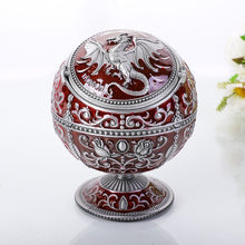 Load image into Gallery viewer, Metal Globe Ashtray With Lid Holiday Gift Tea Table Decoration, Golden Rose, Phnom Pencasting Castle, Silver Rose, Silver Castle, Silver Side White Red Rose, Silver Bay Blue Castle, Treasure Rose, Baolan Castle, Green Rose, Green Castle, Red Rose      ...