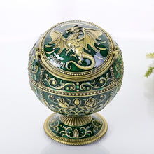 Load image into Gallery viewer, Metal Globe Ashtray With Lid Holiday Gift Tea Table Decoration, Golden Rose, Phnom Pencasting Castle, Silver Rose, Silver Castle, Silver Side White Red Rose, Silver Bay Blue Castle, Treasure Rose, Baolan Castle, Green Rose, Green Castle, Red Rose      ...