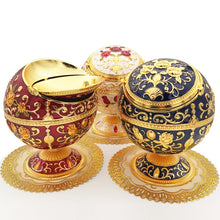 Load image into Gallery viewer, Metal Globe Ashtray With Lid Holiday Gift Tea Table Decoration, Golden Rose, Phnom Pencasting Castle, Silver Rose, Silver Castle, Silver Side White Red Rose, Silver Bay Blue Castle, Treasure Rose, Baolan Castle, Green Rose, Green Castle, Red Rose      ...