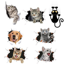 Load image into Gallery viewer, 4 PCS 3D Simulation Animal Personality Car Stickers Glass Car Door Scratches Decorative Occlusion Stickers, Dog Head 2, Cat Style 1, Cat Style 2, Cat Style 4, Cat Style 5, Cat Style 6