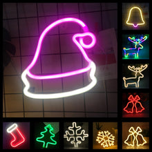 Load image into Gallery viewer, Christmas Decoration Neon Lights Wall-Mounted Ornaments, Spec:, Christmas Hat, Big Bell, Christmas Stock