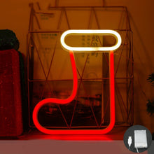 Load image into Gallery viewer, Christmas Decoration Neon Lights Wall-Mounted Ornaments, Spec:, Christmas Hat, Big Bell, Christmas Stock