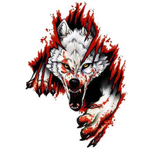 Load image into Gallery viewer, 3D Realistic Wolf Head Hood Door Car Body Decoration Stickers Scratches Cover Waterproof Car Stickers, Wolf Head Right, Wolf Head Left