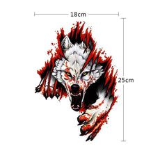 Load image into Gallery viewer, 3D Realistic Wolf Head Hood Door Car Body Decoration Stickers Scratches Cover Waterproof Car Stickers, Wolf Head Right, Wolf Head Left