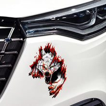 Load image into Gallery viewer, 3D Realistic Wolf Head Hood Door Car Body Decoration Stickers Scratches Cover Waterproof Car Stickers, Wolf Head Right, Wolf Head Left