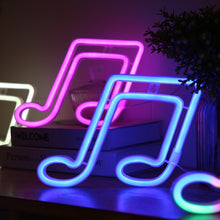 Load image into Gallery viewer, Musical Note Neon Light Modeling Lighting Room Decoration Lights, Blue Light, Red Light, Colorful Light, Pink Light