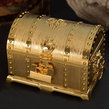 Load image into Gallery viewer, Double-Layer Jewel Box With Lock Metal Decorative Ornaments, 17.5x13.5x12.5cm