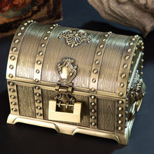 Load image into Gallery viewer, Double-Layer Jewel Box With Lock Metal Decorative Ornaments, 17.5x13.5x12.5cm