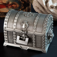 Load image into Gallery viewer, Double-Layer Jewel Box With Lock Metal Decorative Ornaments, 17.5x13.5x12.5cm