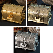 Load image into Gallery viewer, Double-Layer Jewel Box With Lock Metal Decorative Ornaments, 17.5x13.5x12.5cm