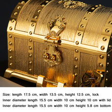Load image into Gallery viewer, Double-Layer Jewel Box With Lock Metal Decorative Ornaments, 17.5x13.5x12.5cm