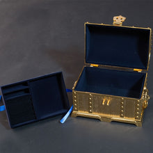 Load image into Gallery viewer, Double-Layer Jewel Box With Lock Metal Decorative Ornaments, 17.5x13.5x12.5cm