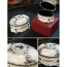 Load image into Gallery viewer, Metal Oval Diamond Jewelry Storage Box Birthday Wedding Gift, 8.5x6x6cm, 11x7.5x7cm