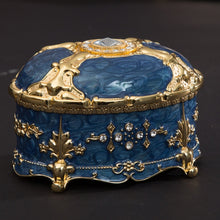 Load image into Gallery viewer, Metal Oval Diamond Jewelry Storage Box Birthday Wedding Gift, 8.5x6x6cm, 11x7.5x7cm