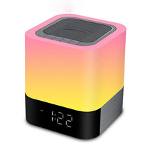 Load image into Gallery viewer, MUSKY Wireless Bluetooth Speaker Bedside Alarm Clock Touch Sensor Night Lamp Mini Speaker, Colorful Light, White Light